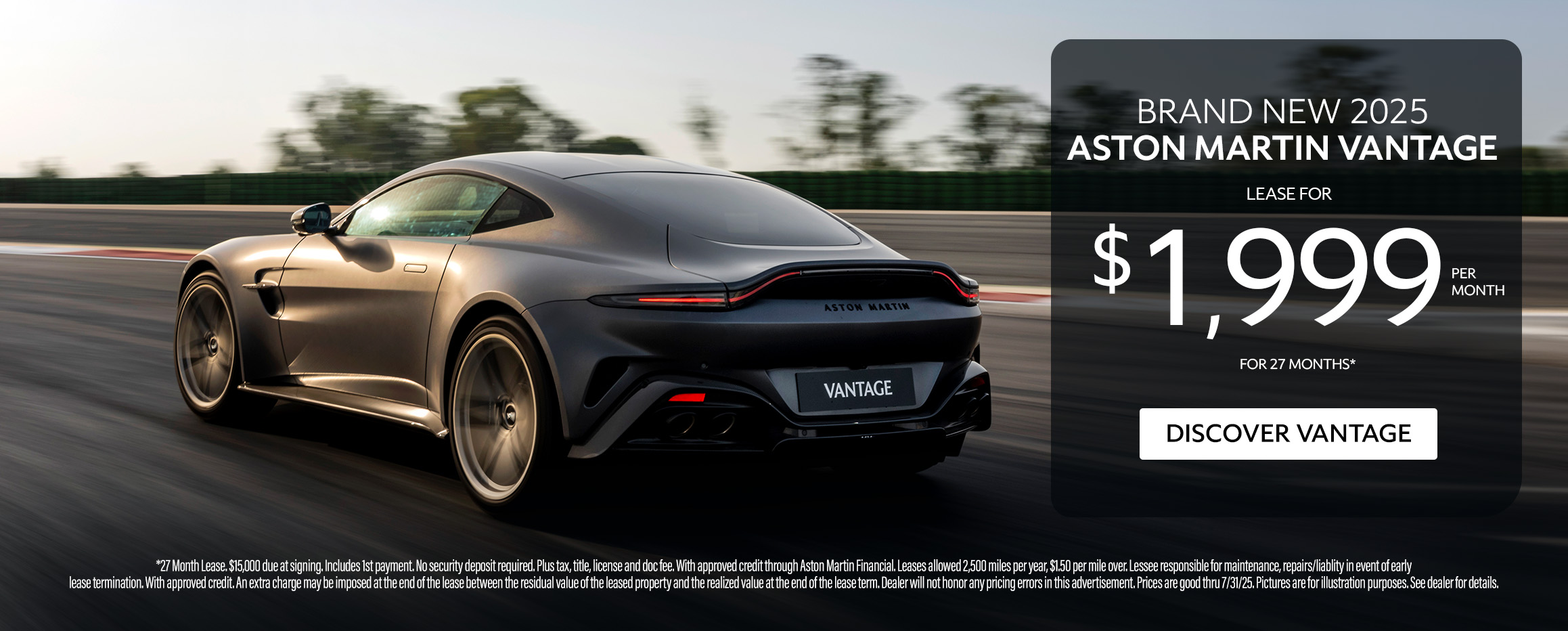 New 2025 Aston Martin Vantage Offer