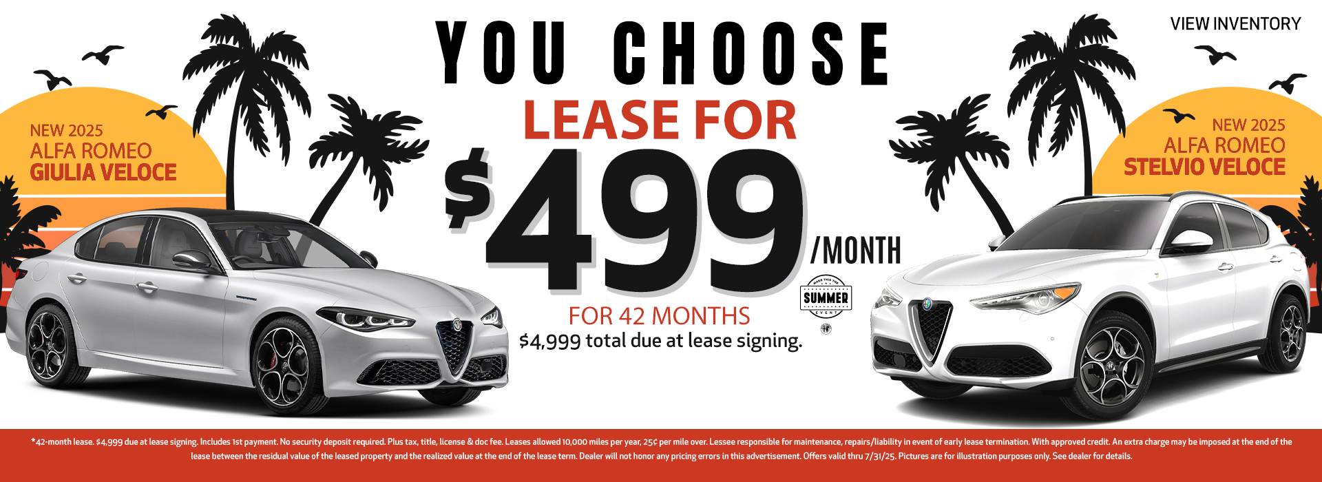 New 2025 Alfa Romeo Giulia Veloce & New 2025 Alfa Romeo Stelvio Veloce Offer